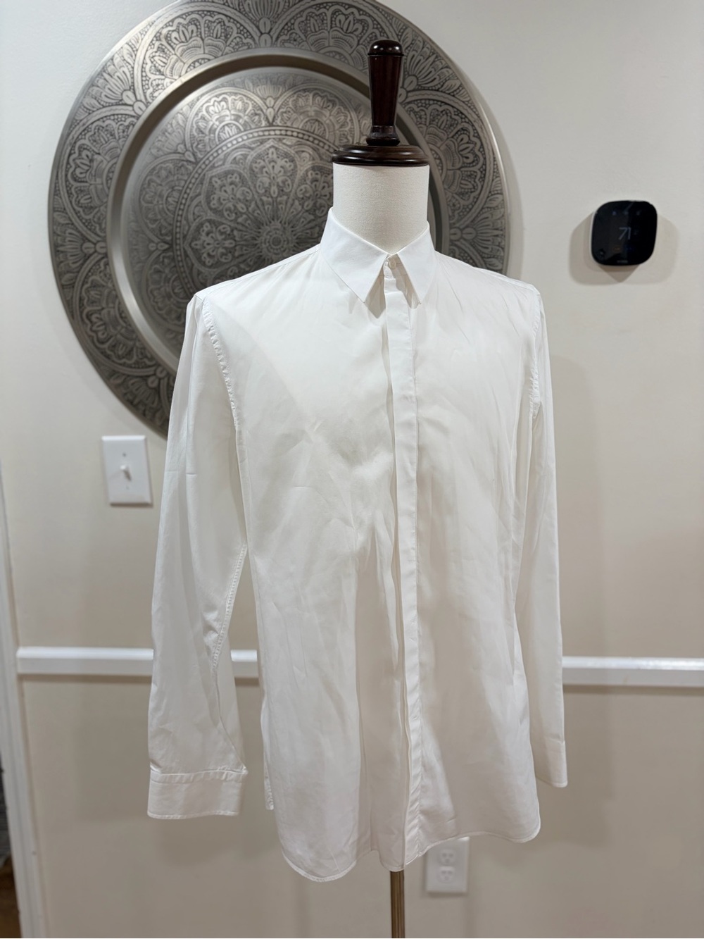 Size 41 / US L - FENDI white button down dress shirt